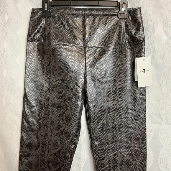 7 For all Mankind Snake Print Faux Leather Leggings. NWT med - Picture 7 of 14